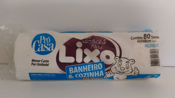 sacos para lixo pro casa 40 x 48 cm c/80 sacos pro casa banheiro cozinha