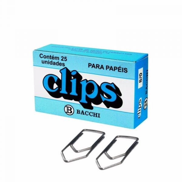 CLIPS GALVANIZADOS 8/0 BACCHI COM 25 UNIDADES - PRATA